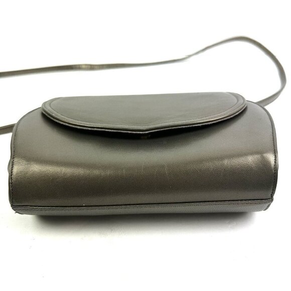 Frenchy of California Shoulder Handbag Gray Brown Leather Purse - Picture 6 of 9